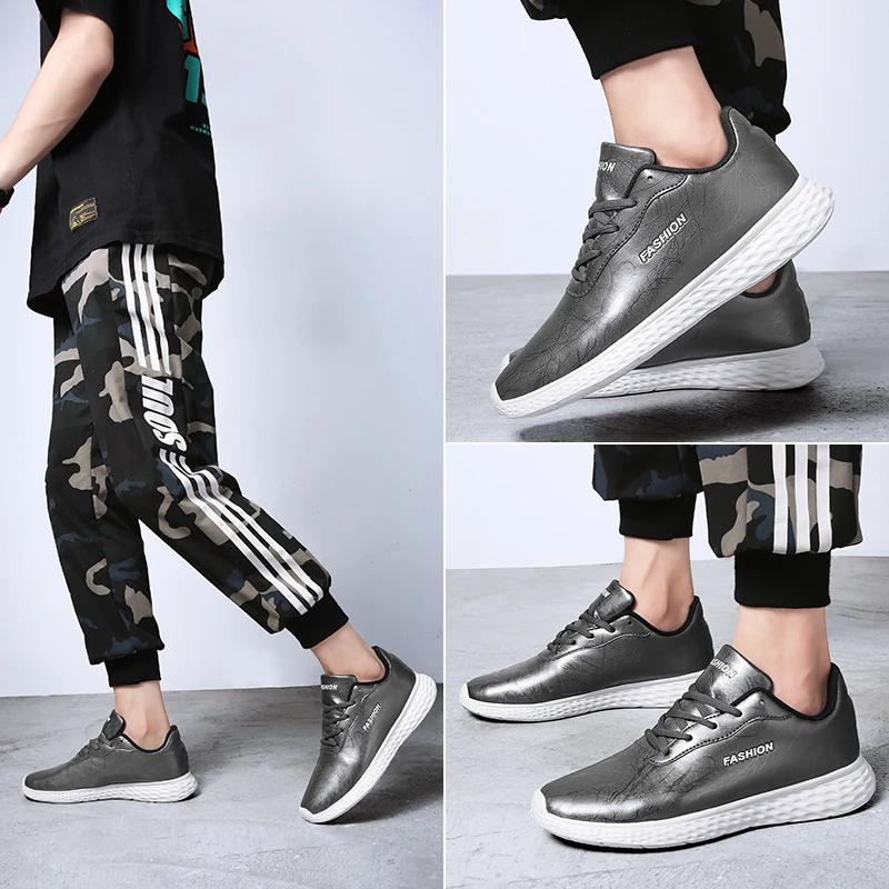 

Обувь для отдыха; 39 спортивные черные мужские кроссовки cuero hombre; Модные весенние кожаные кроссовки; Противоударные мужские повседневные спо...