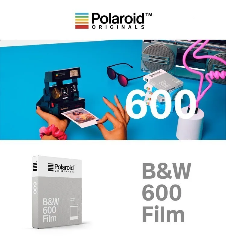 Пленка Polaroid Originals Instant 600 цвет черно-белый для камеры Onestep2 Instax SLR680 636 637 640 650 660 Автофокус невозможен