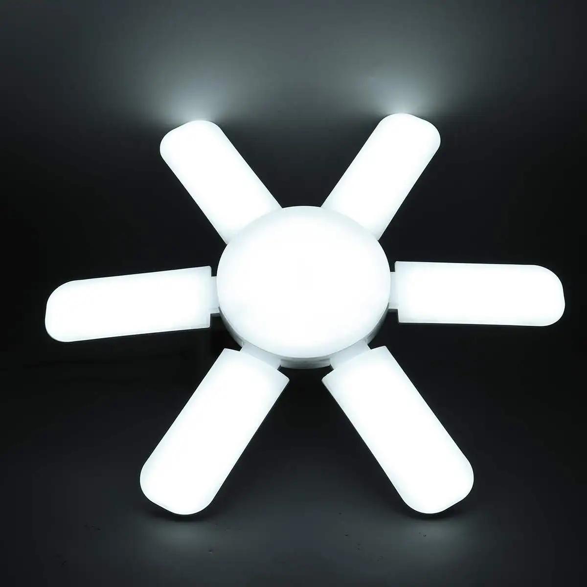 

6+1 Panels LED Garage Lights Foldable E27 Bulb 6 Adjustable Fan Blades Deformable Workshop Warehouse Ceiling Lighting AC110-265V
