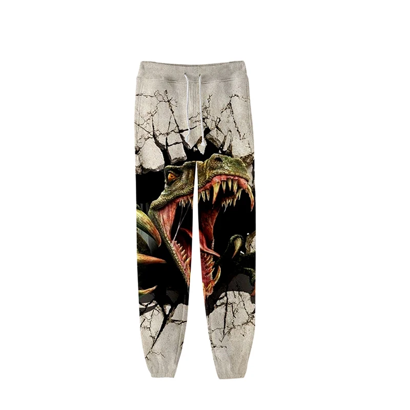 Брюки-джоггеры с 3D-принтом динозавра модные повседневные спортивные штаны в