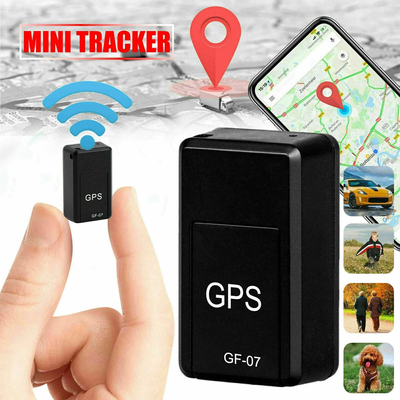 GF07 магнитный мини-автомобильный трекер GPS в режиме реального времени, локатор отслеживания устройства, магнитный GPS-трекер в режиме реально...