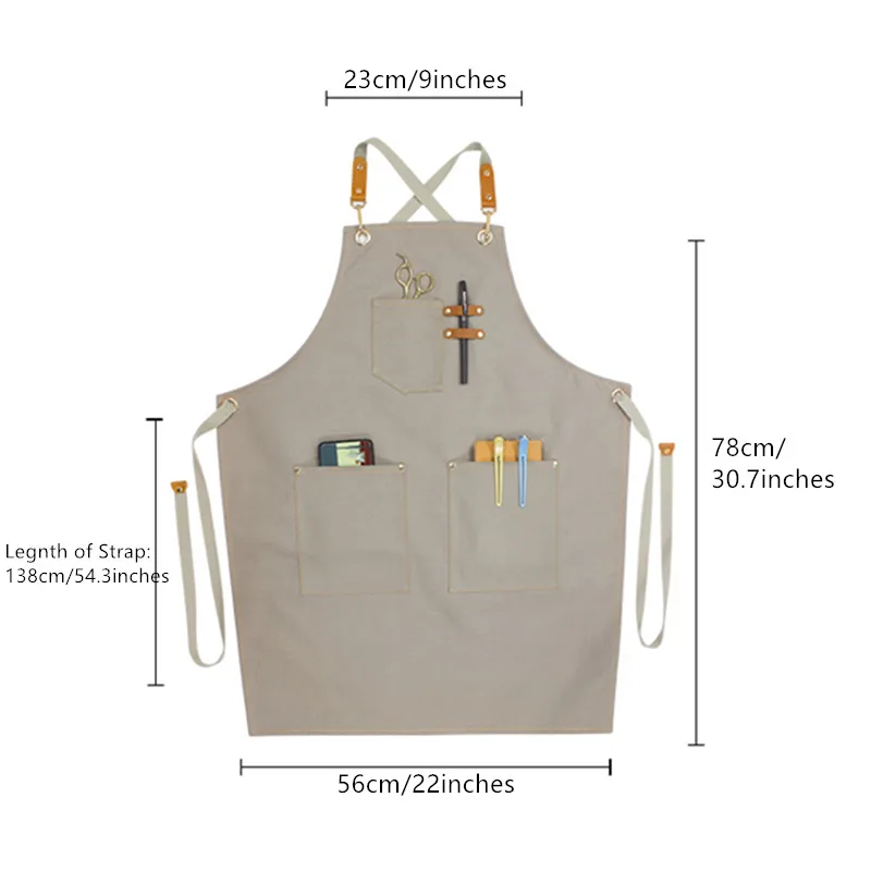 Джинсовый полотняный фартук с ремешком через плечо бариста Кондитерская форма