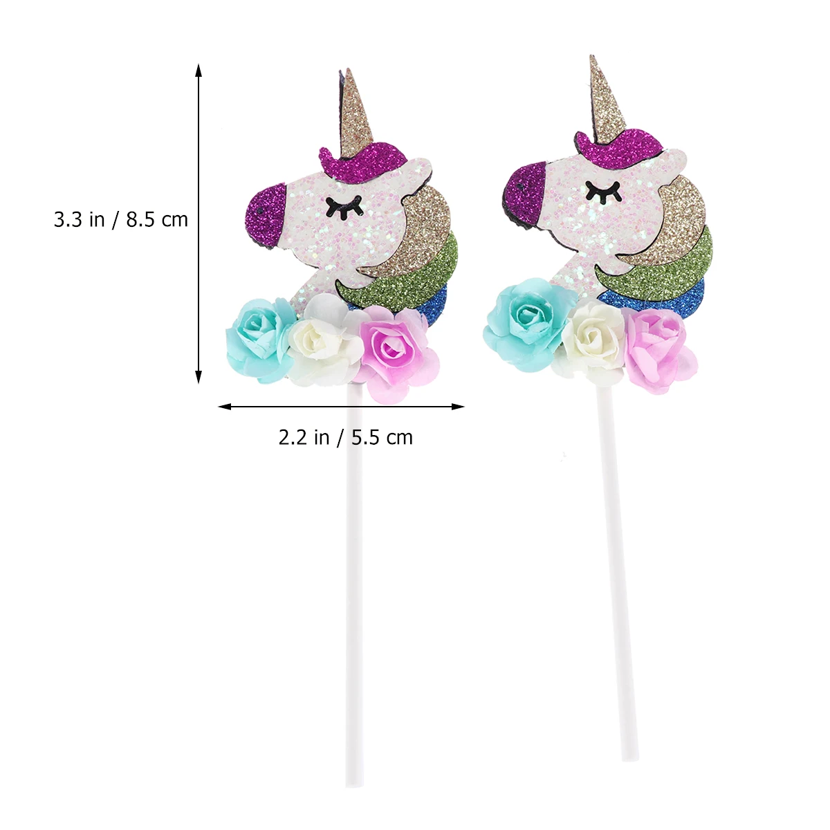 2 шт милый Единорог торт Топпер 3D цветок кекс топперы Маффин еда фрукты выбор для