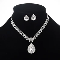 rhinestone crystal bridal jewelry sets necklaces earrings sets water drop crystal jewelry sets wedding engagement jewelry gift