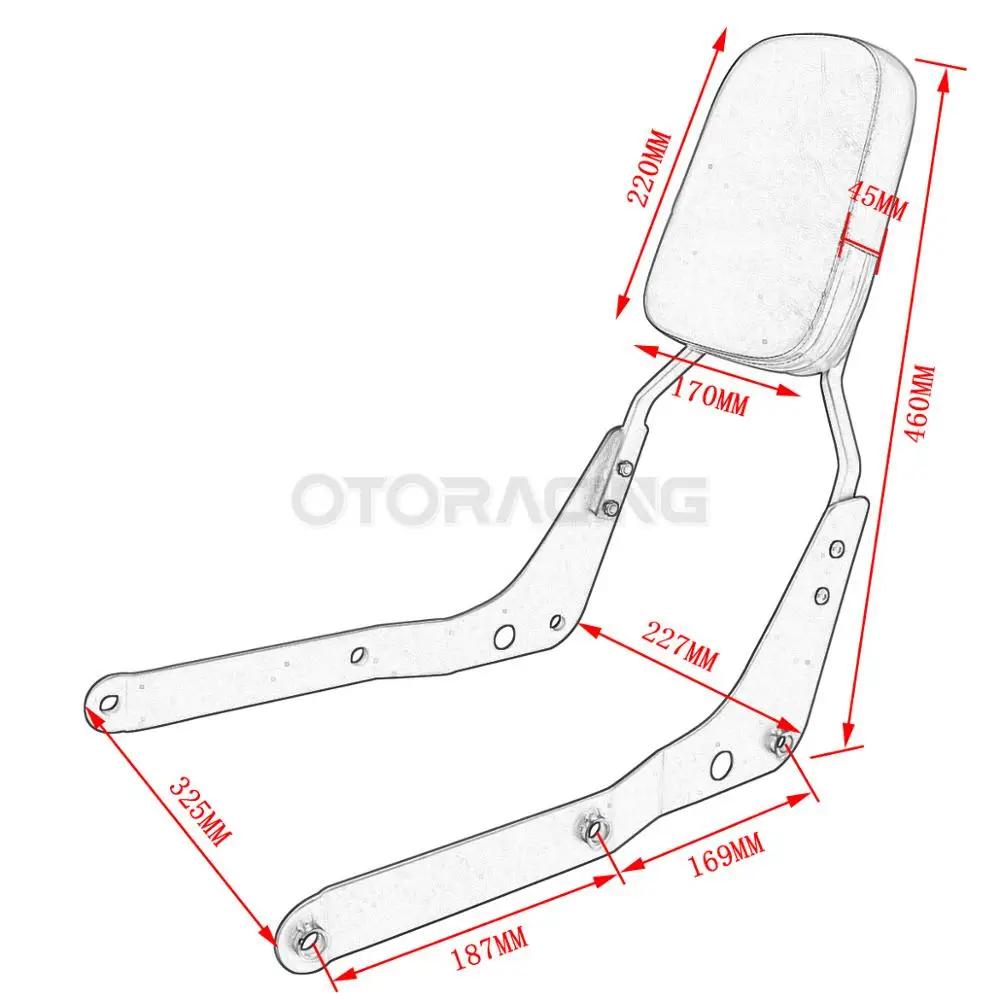 Спинка мотоцикла Сисси-бар для Honda Shadow VT750 VT750C Aero 2004-2012 2005 2006 2007 2008 2009 2010 2011 |