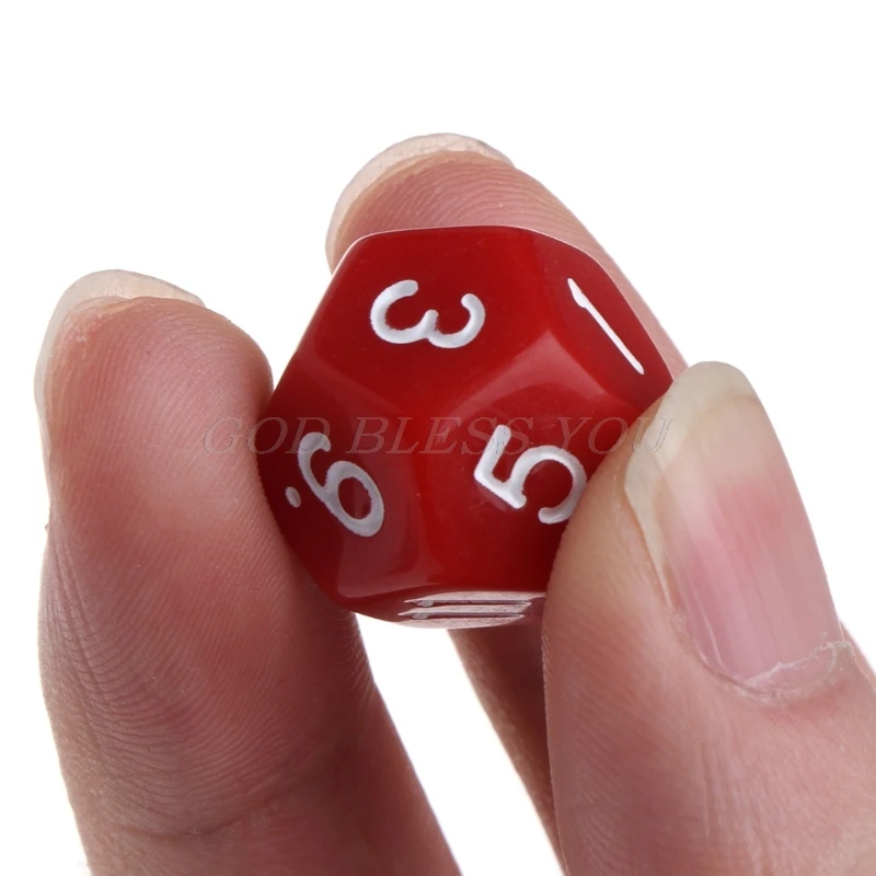 

10pcs 12 Sided Acrylic Number Dice Family Party Bar Night Club Board Game Drop Shipping