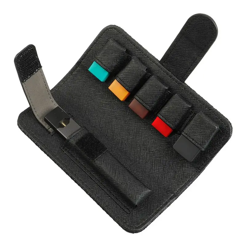 

Mini Portable Leather Protective Cover Holder Stylish Texture Carrying Case Wallet for JUUL Pods and Charger Accessories PXPE