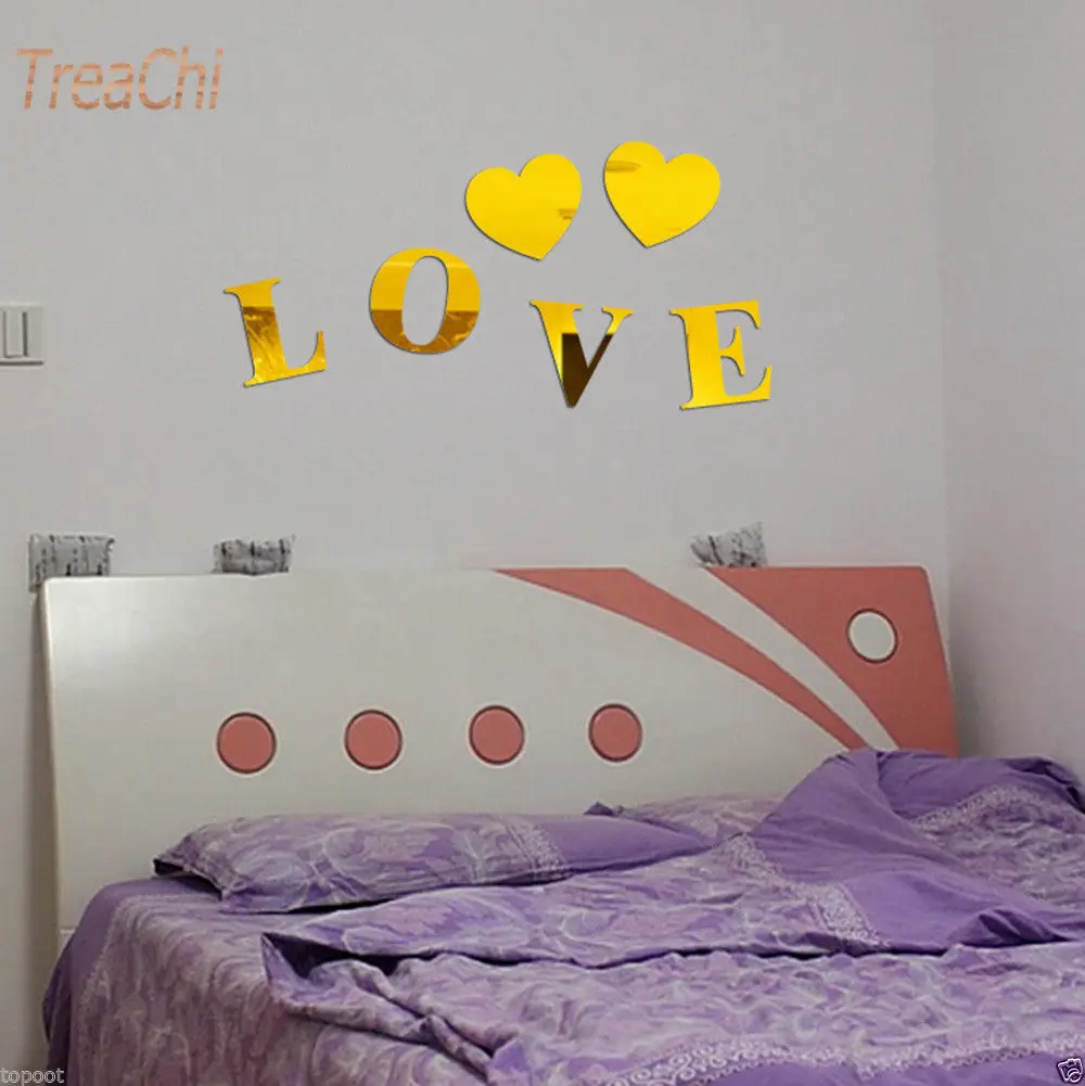 26 букв DIY 3D зеркальные Акриловые Настенные стикеры наклейки домашний декор