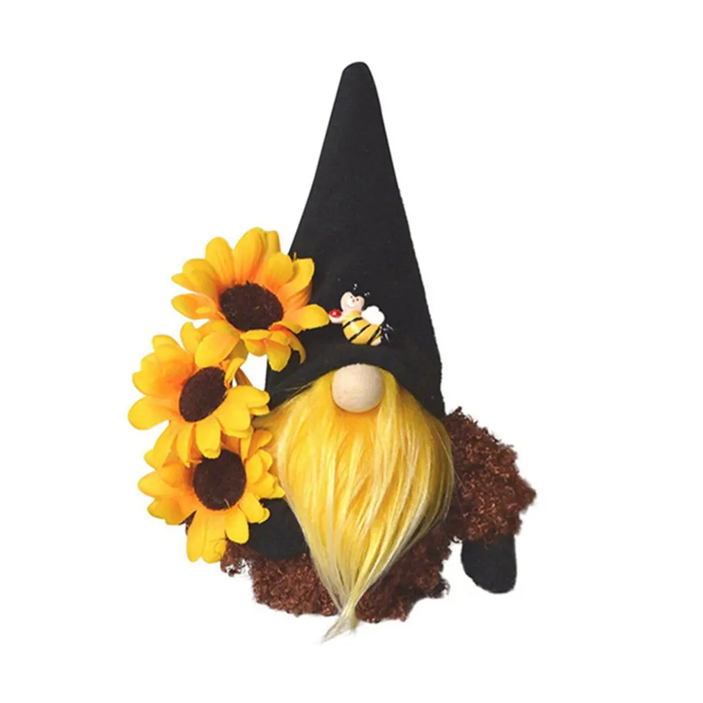 

Cute Bee Gnome Doll Sunflower Plush Doll Spring Gnomes Holiday Home Decoration Bumble Faceless Doll Ornament