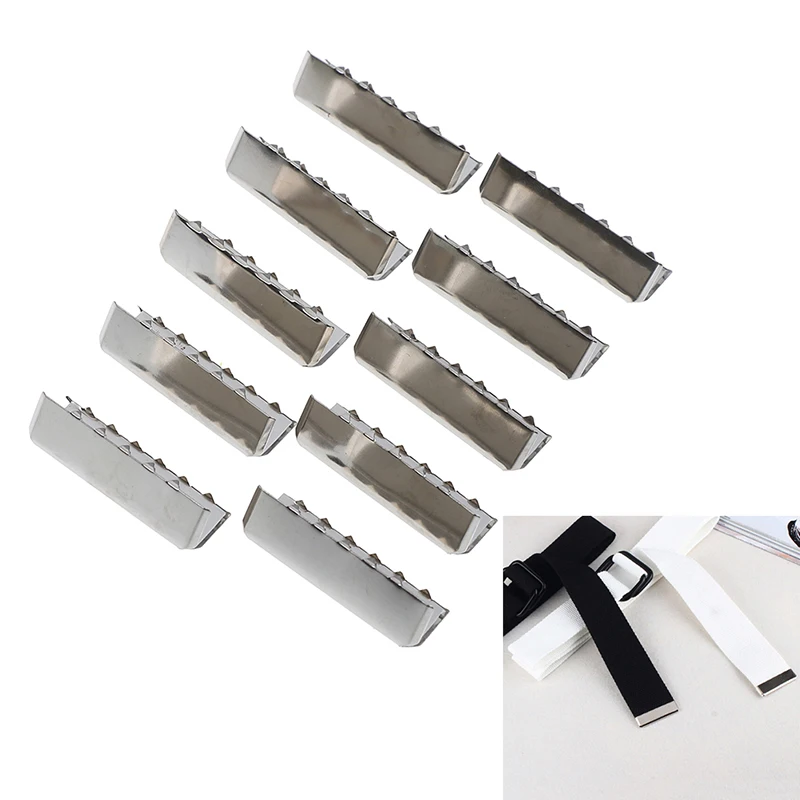 10Pcs Metal Belt Buckle End Tip For Cotton Webbing Tag Bag Key Fob Chains Wedding DIY Shoes Bags Buckles Accessory | Дом и сад