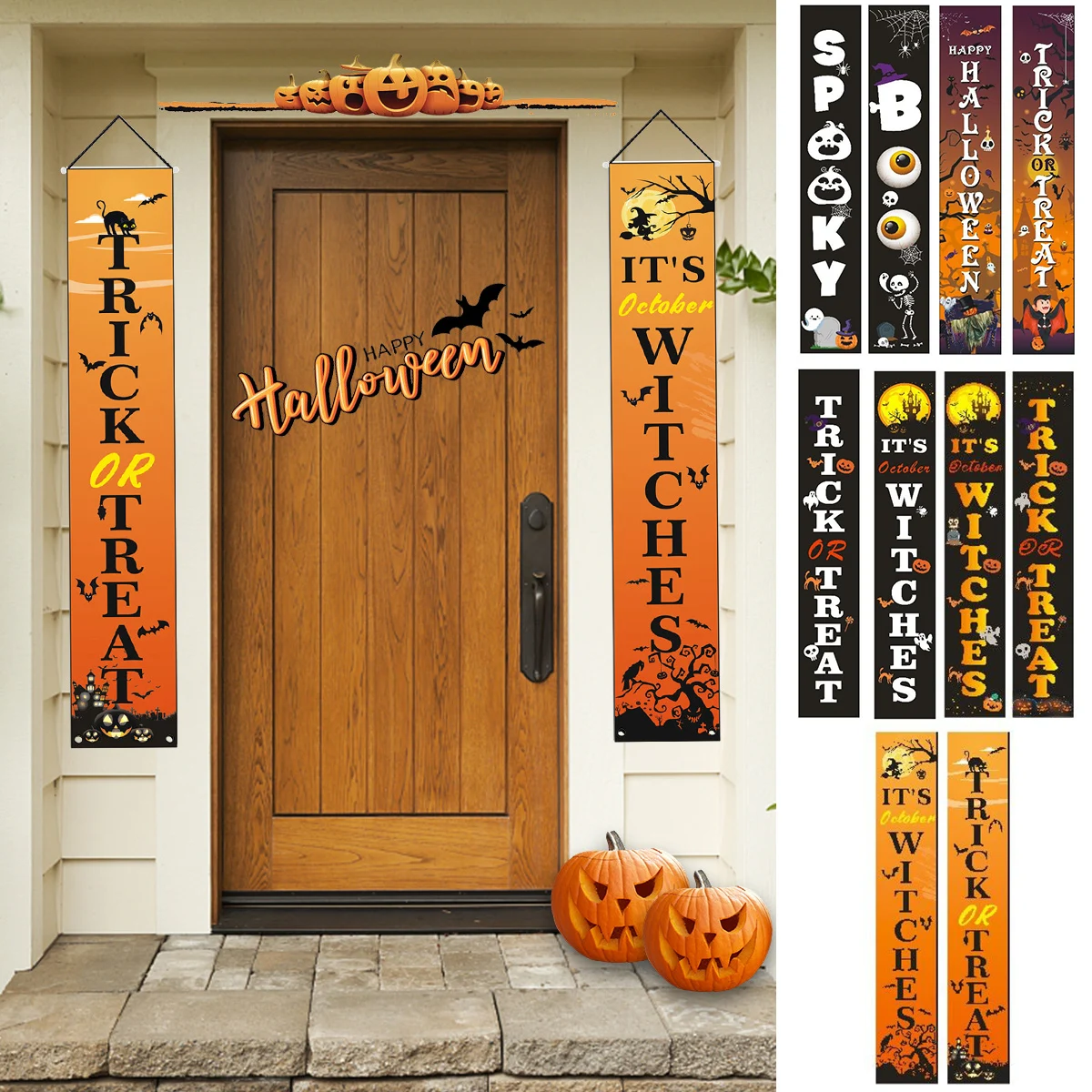 

Занавески для вечерние НКИ на Хэллоуин, баннеры для улицы и помещения, украшение для трюка или Хэллоуина, подвесная крыльца для дома, праздн...