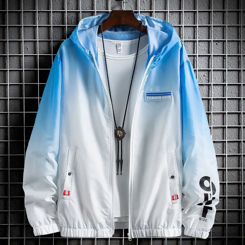 

Fashion Jacket for men Spring Autumn 2020 new Korean fashion casual jacket in red and blue 3XL Sun protection clothing coat