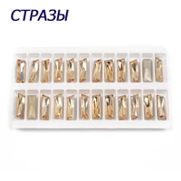 ctpa3bi glitter golden shadow crystal baguette sewing rhinestones glass with claw pointback stones for clothes dress decoration