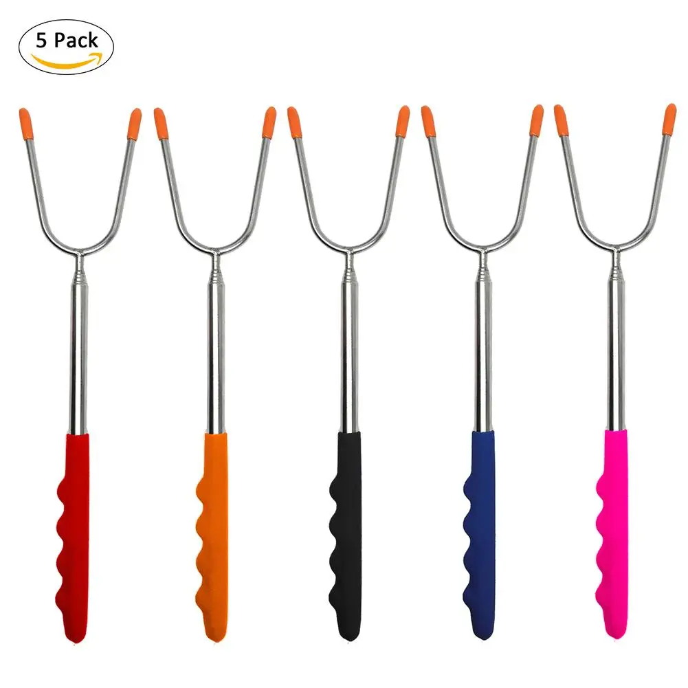 5 шт. обжига палочки Зефир 45 дюймов удлиненные Выдвижная шампура из нержавеющей