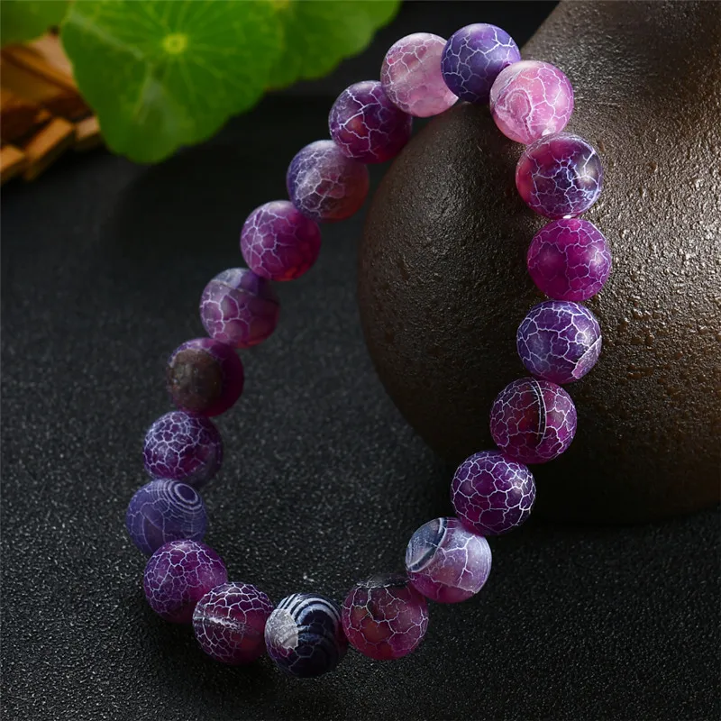 Цветные бусины выветриваемые браслеты из натурального камня для йоги женщин и