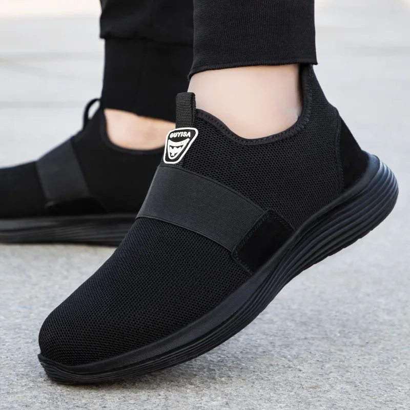 

mens fashion breathable steel toe cap work safety shoes worker summer security shoe slip-on lightweight safe boots protection