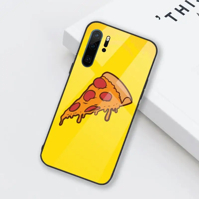 

Pizza French fries Phone Case Tempered glass for Huawei Honor Mate P 9 10 20 30 8X 7A V10 Pro Plus Lite NOVA 3E 3I 5 5I Pro