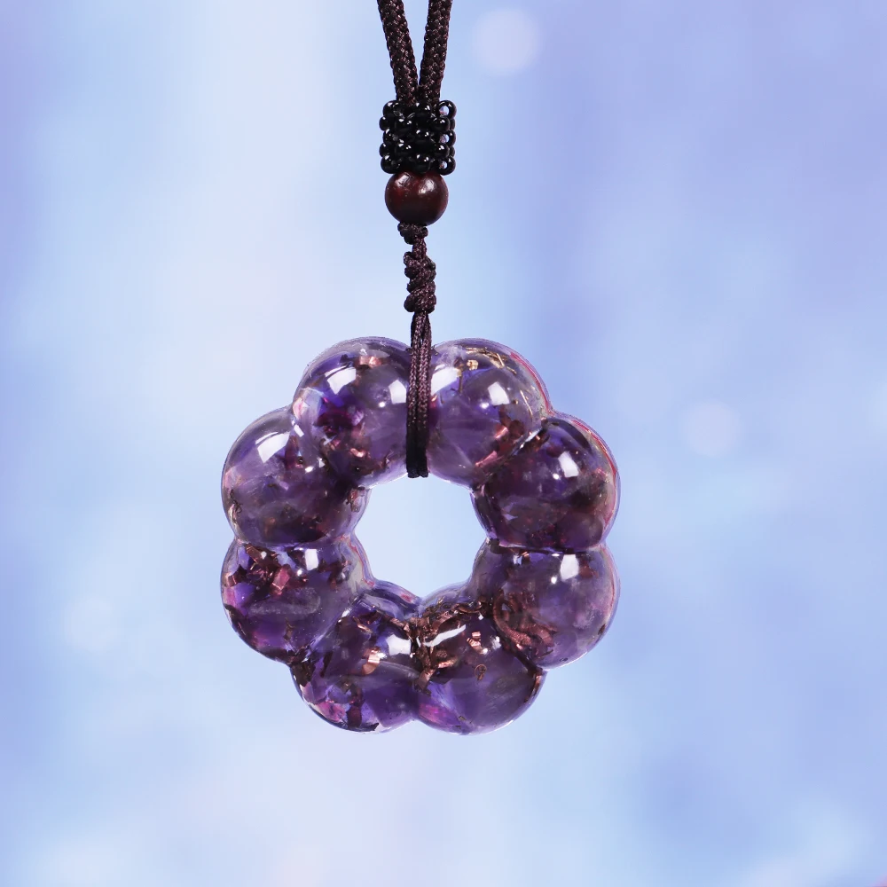 Энергетический ОРГОН подвеска цветок жизни ожерелье оргона с аметистом