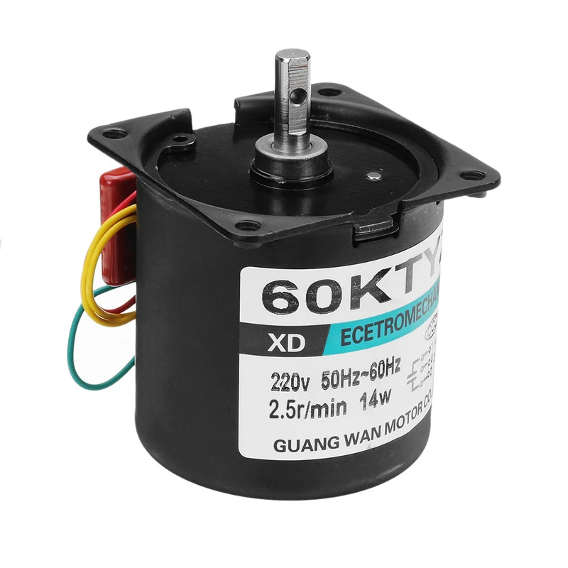 

Synchronous Motor 2.5RPM 14W 60-KTYZ AC 220V Permanent net Synchronous Gear Motor Small Motor