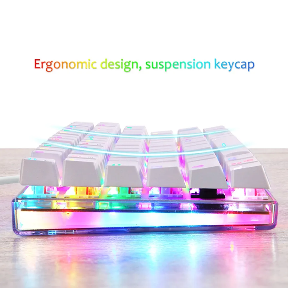 Motospeed K87S ABS USB2.0 Проводная Механическая клавиатура с RGB подсветкой синий переключатель для компьютерных игр и связывания белый 1,8 mCable
