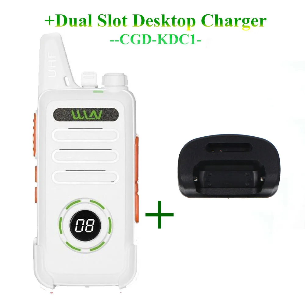 Add a desk charger WLN KD-C1 Plus Mini Walkie Talkie UHF 400-470 МГц с 16 каналами двухстороннее радио FM приемопередатчик KD-C1plus - Цвет: Add a desk charger
