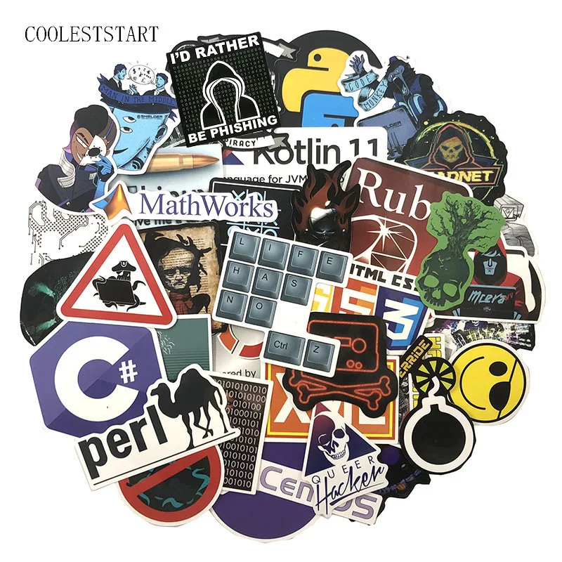 72 шт./упак. программист Стикеры s хакер для ноутбука аниме телефон Тетрадь