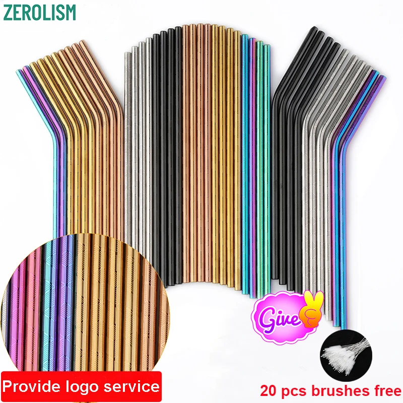 100 шт. узорные металлические соломинки оптом цветные многоразовые трубочки для