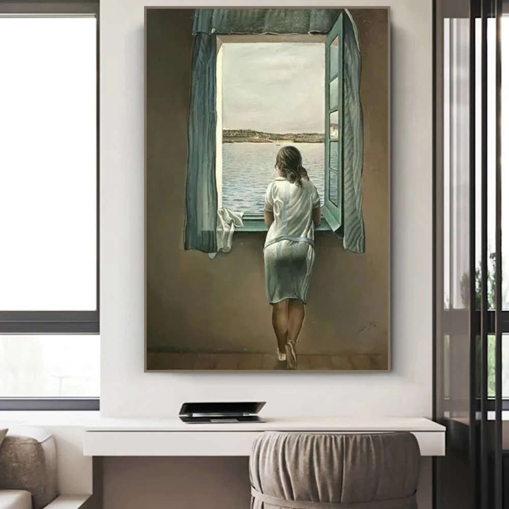 

Эстетичный Декор Сальвадор Дали женщина на окне картины на холсте постеры и принты на стену картины для декора гостиной