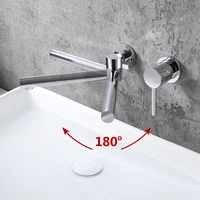wall mounted brass basin faucet single handle mixer tap hot cold bathroom water bath matt black chrome set