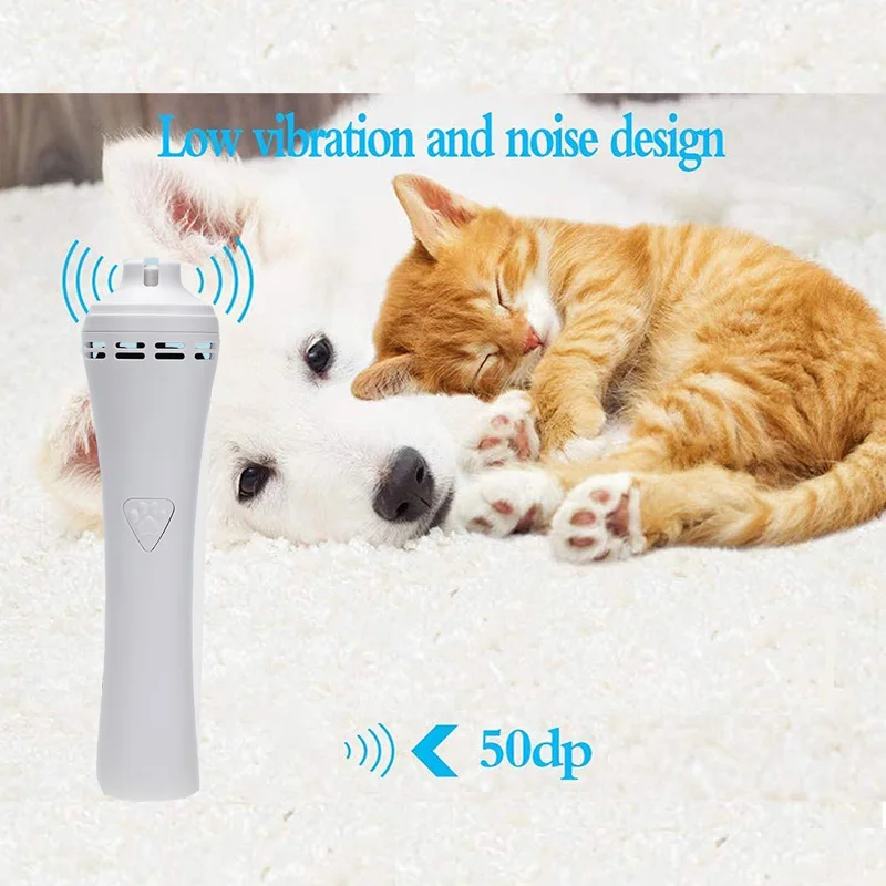 

Painless Dog Nail Grinders Rechargeable Pet Nail Clippers Quiet Electric Dog Cat Paws Nail Grooming Trimmer Tools