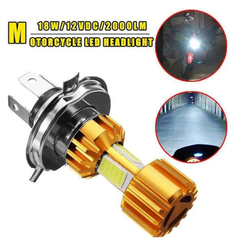 

Светодиодный налобный фонарь H4 три-коготь лампы непосредственно вставляется в общем налобный фонарь COB LED фара для мотоцикла 2000LM 6000K подвижн...