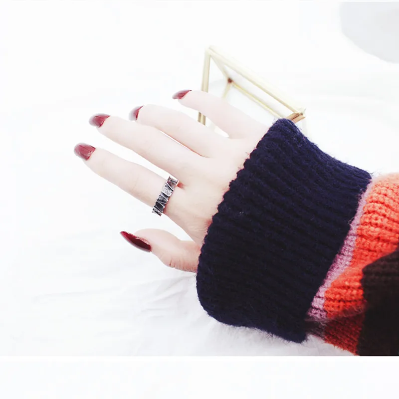 Винтажные серебряные кольца для женщин Регулируемые оригинальной формы