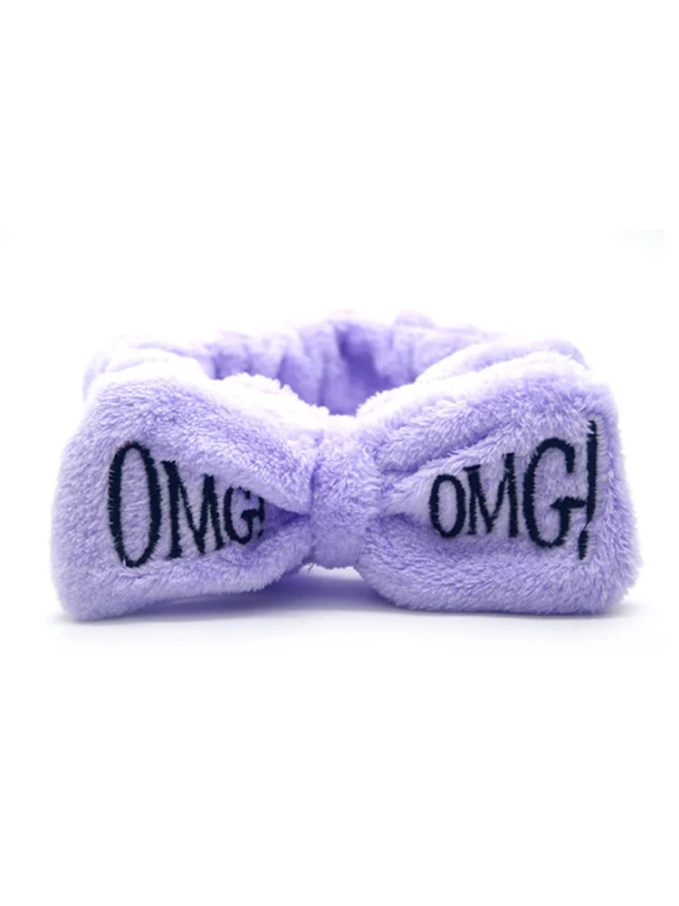 Письмо "OMG" коралловый флис мягкий бант повязки для женщин девочек милый держатель волос повязки для волос аксессуары для волос. w
