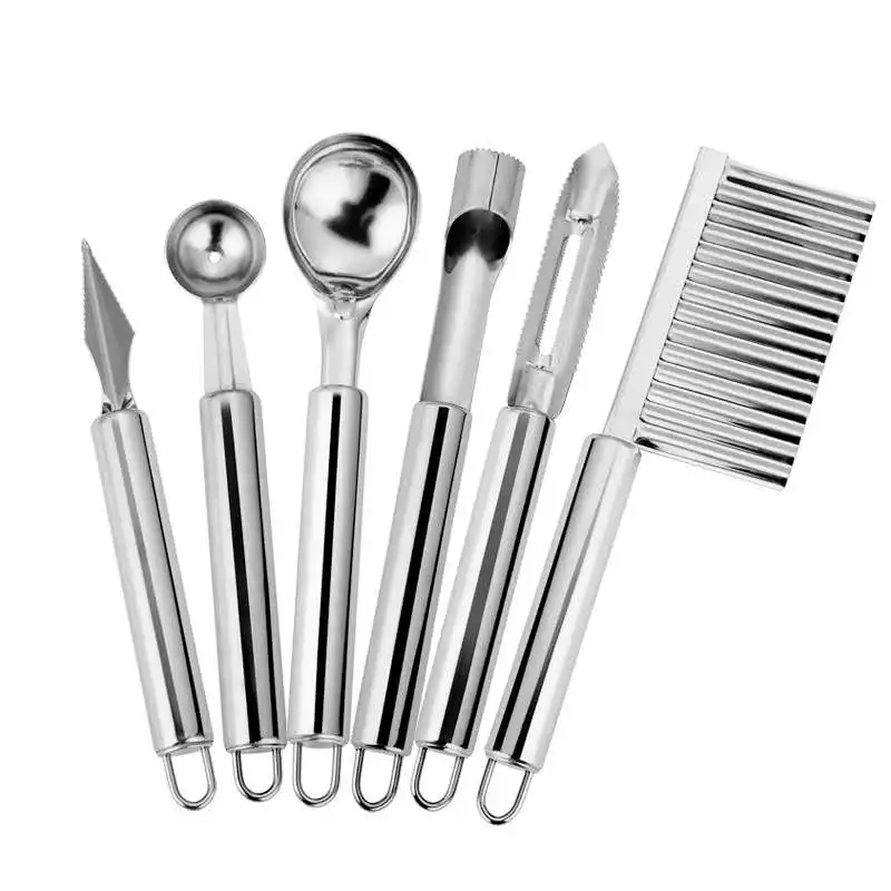 

Stainless steel kitchen gadget set fruit knife coring device carving knife watermelon digging spoon potato peeling knife