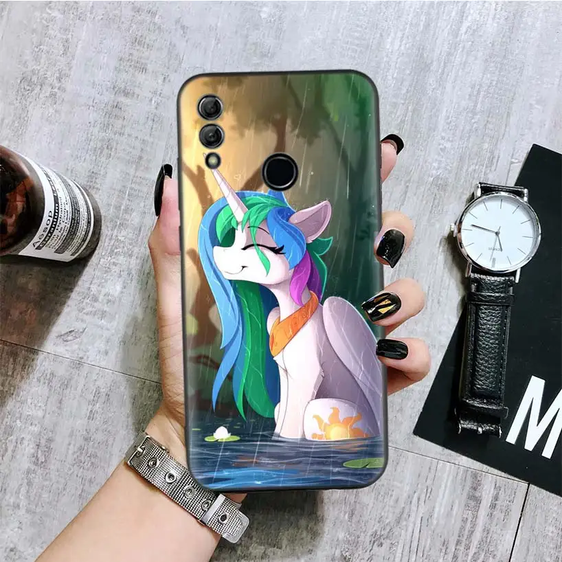 Волшебная с рисунком из мультфильма «Мой Маленький Пони» черная крышка чехол для телефона для huawei Y9 Y5 Y6 Y7 Honor 10 9 Lite 9X8X8 S 8A фотоаппаратов моментальной печати 7S 7A 10i 20i V20 Coque Капа