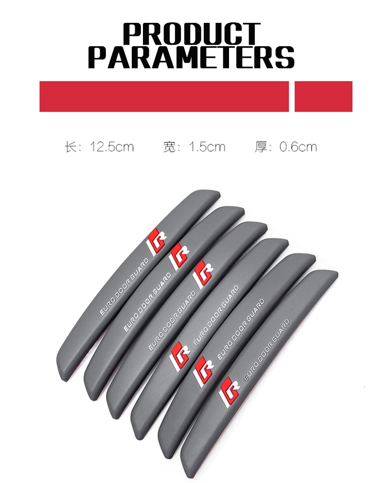 6PCS Auto Car Door Guard Edge Protector Door Anti-collision Sticker Rear View Mirror Anti-scratch Protector Door Trim Accessorie