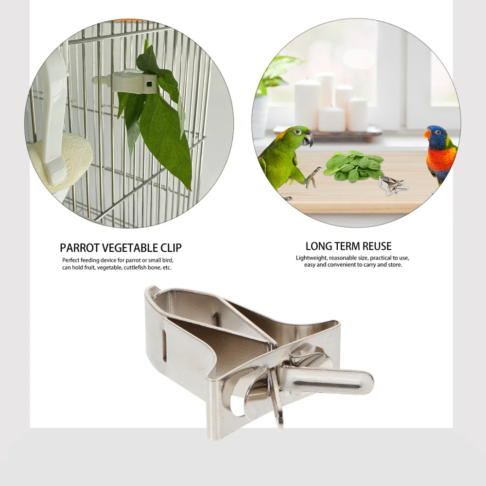 

5Pcs Parrot Vegetable Fixed Clips Cuttlebone Fixed Clips Small Animal Food Clips