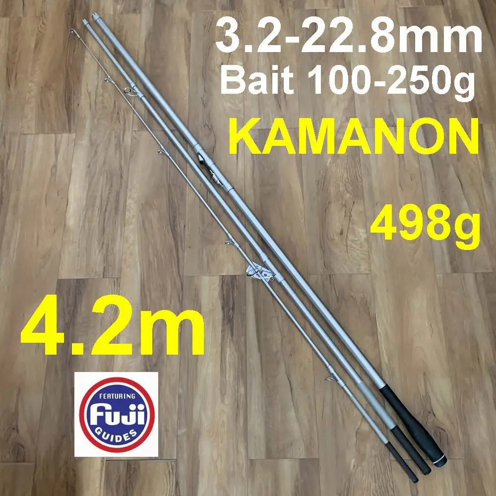 ZZ60 KAMANON 4.2M Fast Carbonfiber SurfCasting Surf Casting Rod FUJI Ring Reel Base 3.2-22.8mm 498g Bait 100-250g BBB CCC