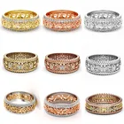 BAOSHINA золотисто-серебристое двухцветное креативное кольцо для гравировки с узором для женщин ювелирные изделия Аксессуары для юбилеев Вечерние