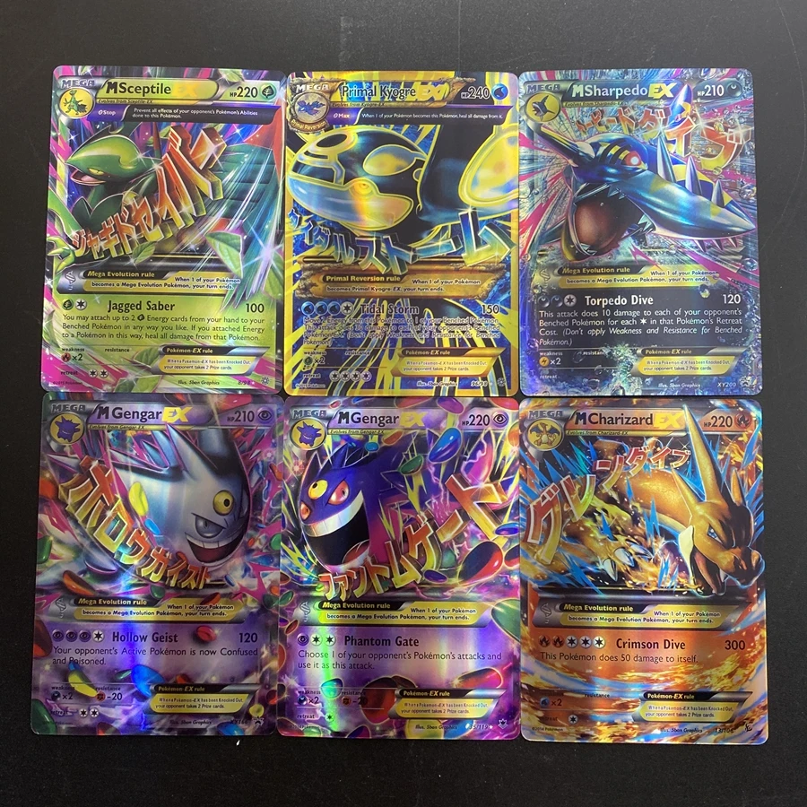 

100PCS English Pokmon Cards VMAX TAG TEAM MEGA Trainer Energy Shining Pokemon Box Playing Game Card Battle Trading Carte Toys