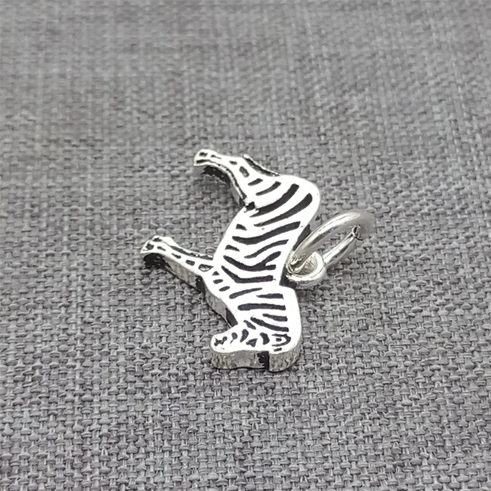 

4pcs of 925 Sterling Silver Zebra Charms Zoo Animal Small Pendants for Necklace