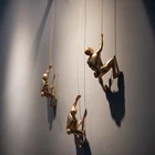 Настенное художественное подвесное крепление из смолы для скалолазания В индустриальном стиле, украшение из железной проволоки скульптурные фигуры, ретро статуя, Декор для дома TB04