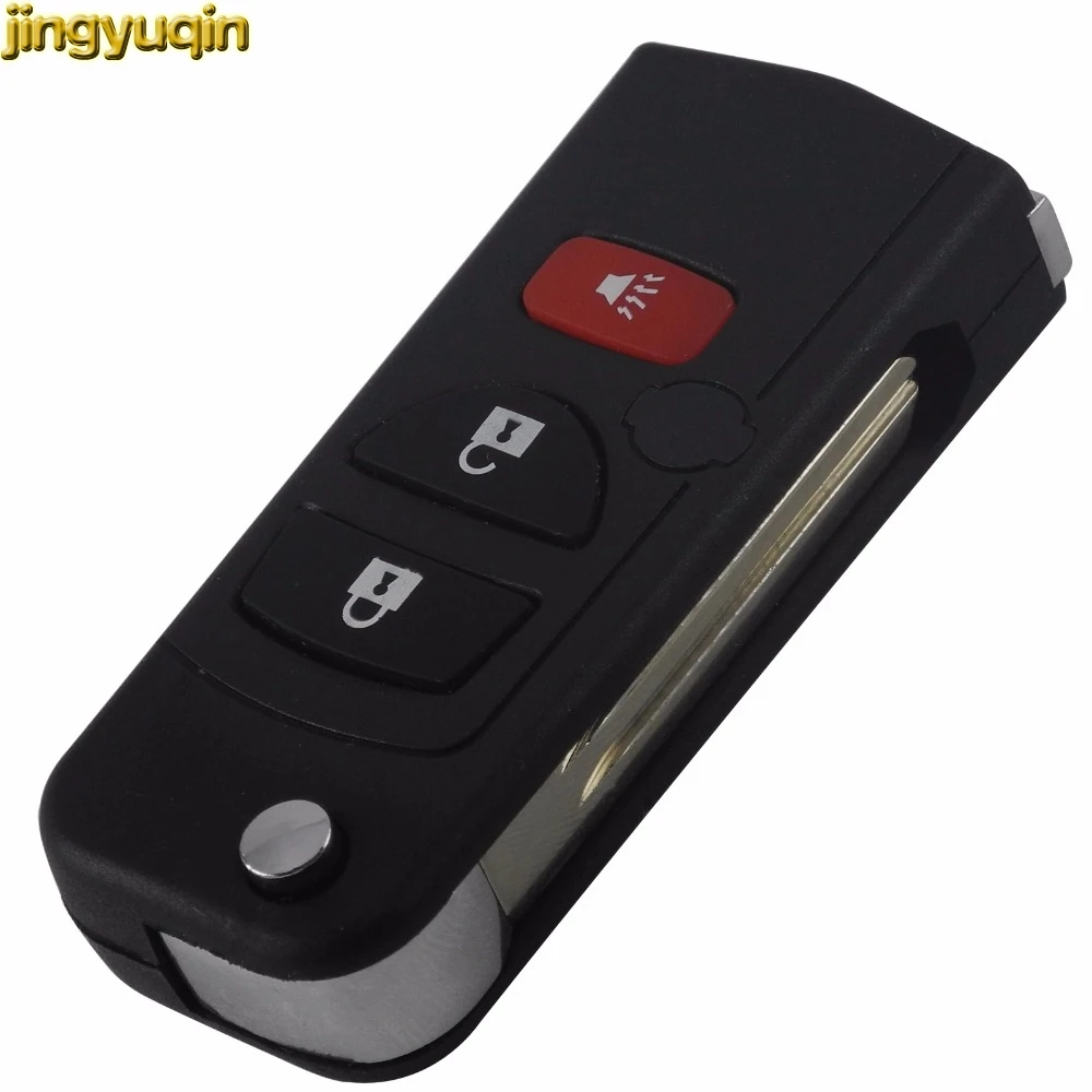 

Jingyuqin 3 Buttons Remote Flip FOB Car Key Cover Case Shell fit For Nissan Quest Murano Armada Titan Xterra Frontier Pathfinder