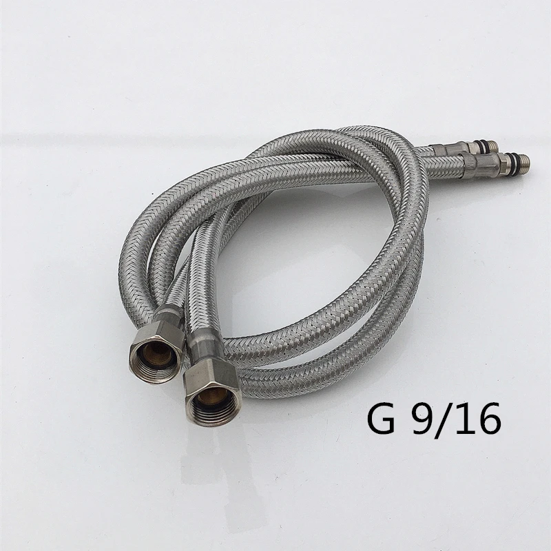 Bathroom Basin Hose Stainless Steel Flexible Plumbing Pipes 2 Piece/Set G1/2 G3/8 G9/16 Cold Hot Kitchen Faucet Supply Pipe |