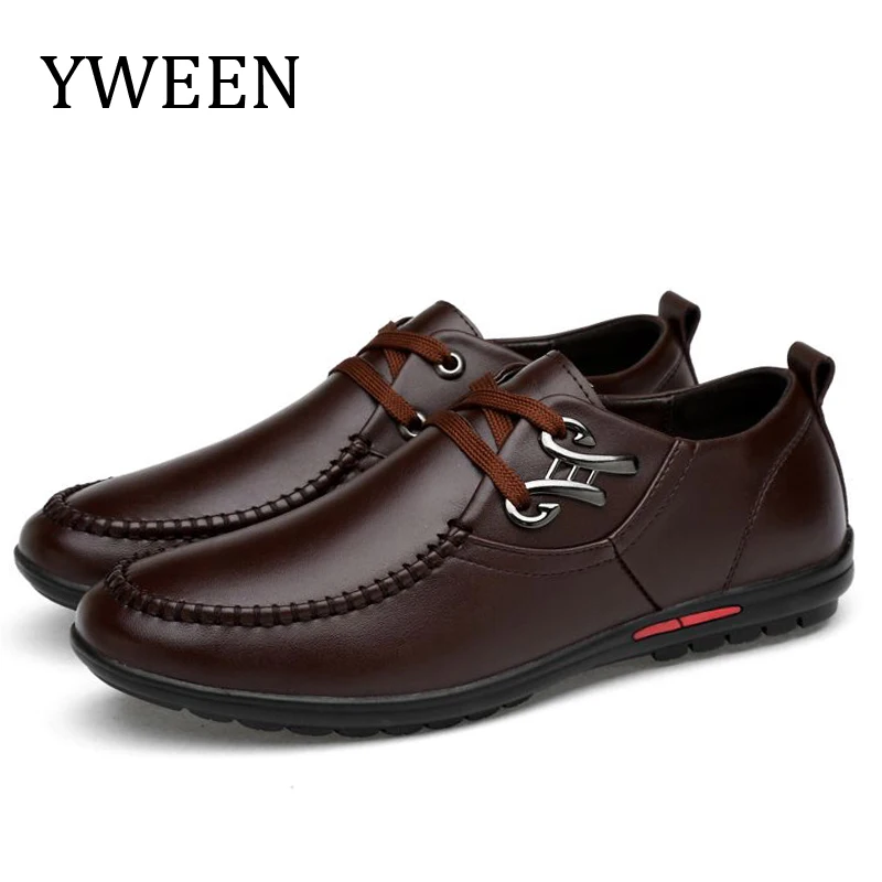 

YWEEN New Men's Leather Casual Shoes Men Office Leisure Shoes British Men's Shoes