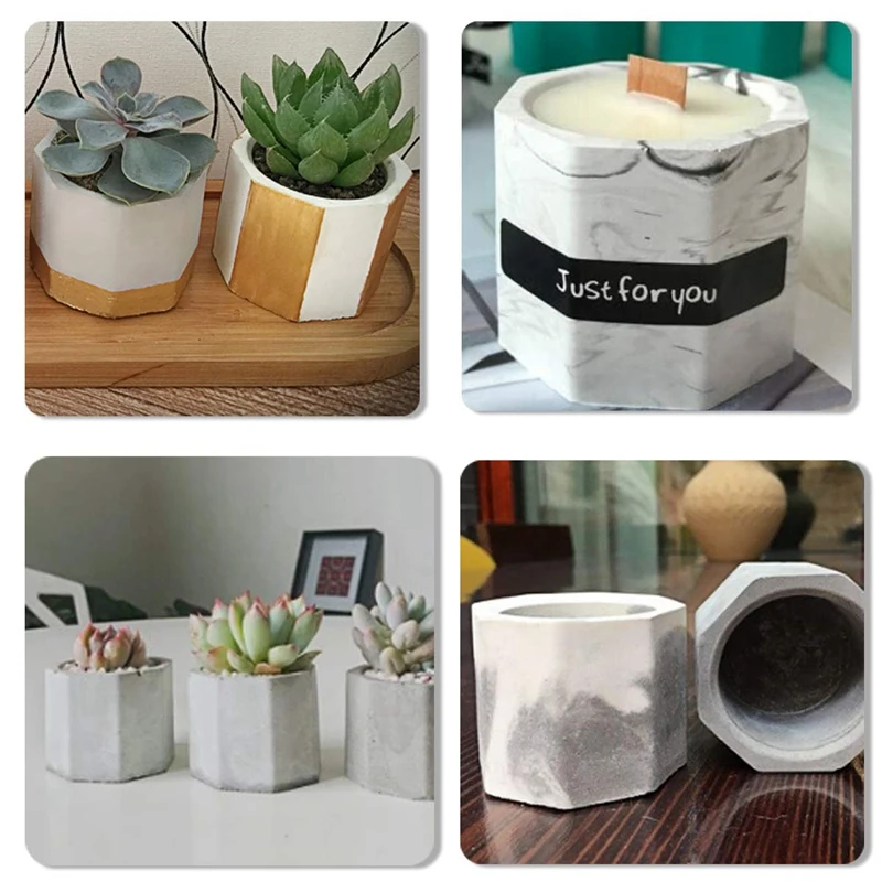 3 упак. Мини восьмиугольник цветочный горшок Силиконовые формы суккулент