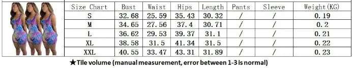

European summer new sexy multi color print slim Jumpsuit fashion U-neck sleeveless women's Vest shorts