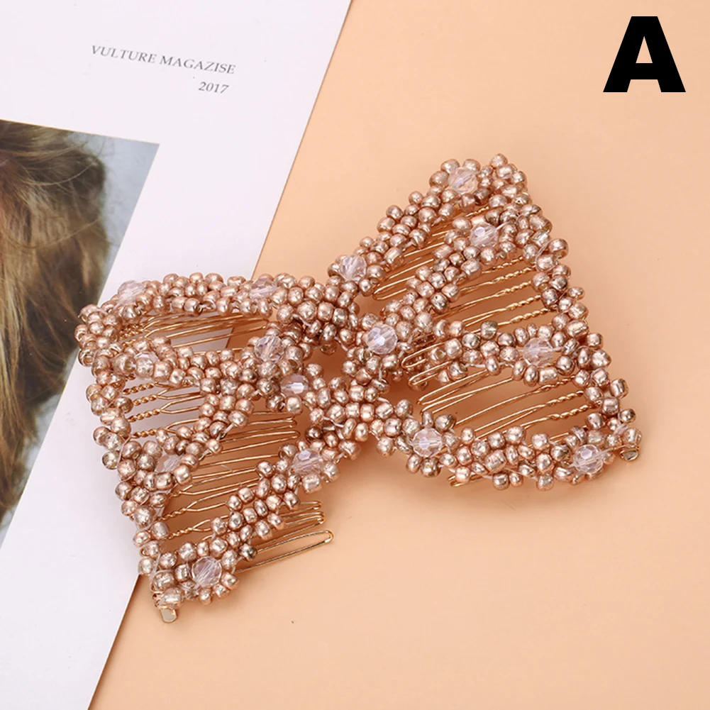 

Магический куб твист ромб бусины заколки для волос декоративный гребень жемчужина эластичный бисером заколка для волос, большой бант, двух...
