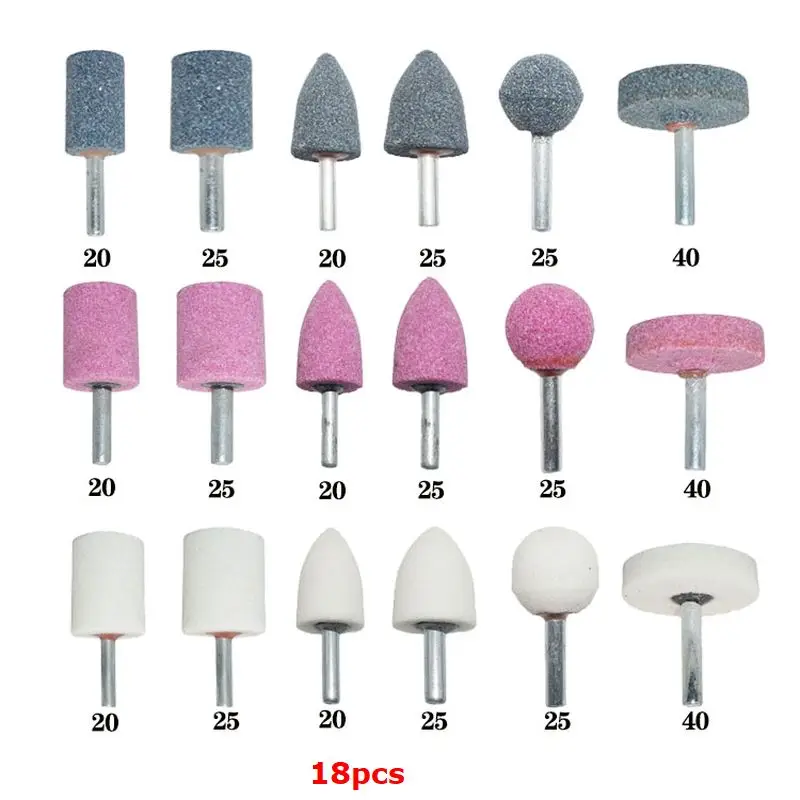 Набор цилиндрических шлифовальных кругов насадка из корунда для