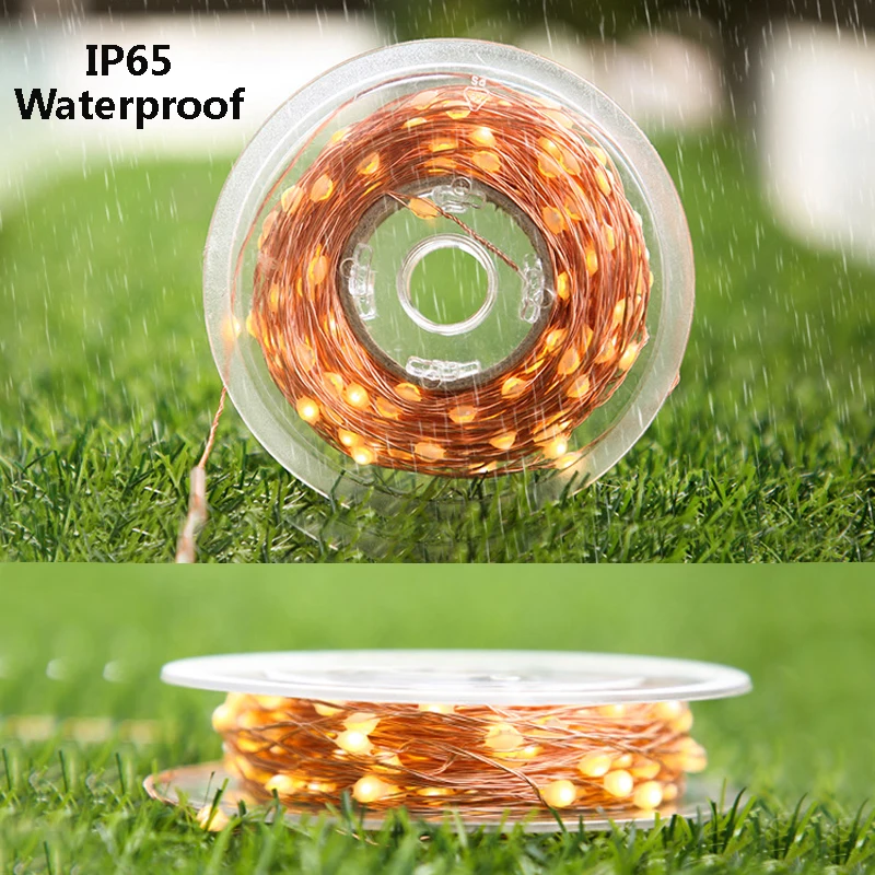 Уличная Водонепроницаемая светодиодная гирлянда на солнечной батарее 100/200